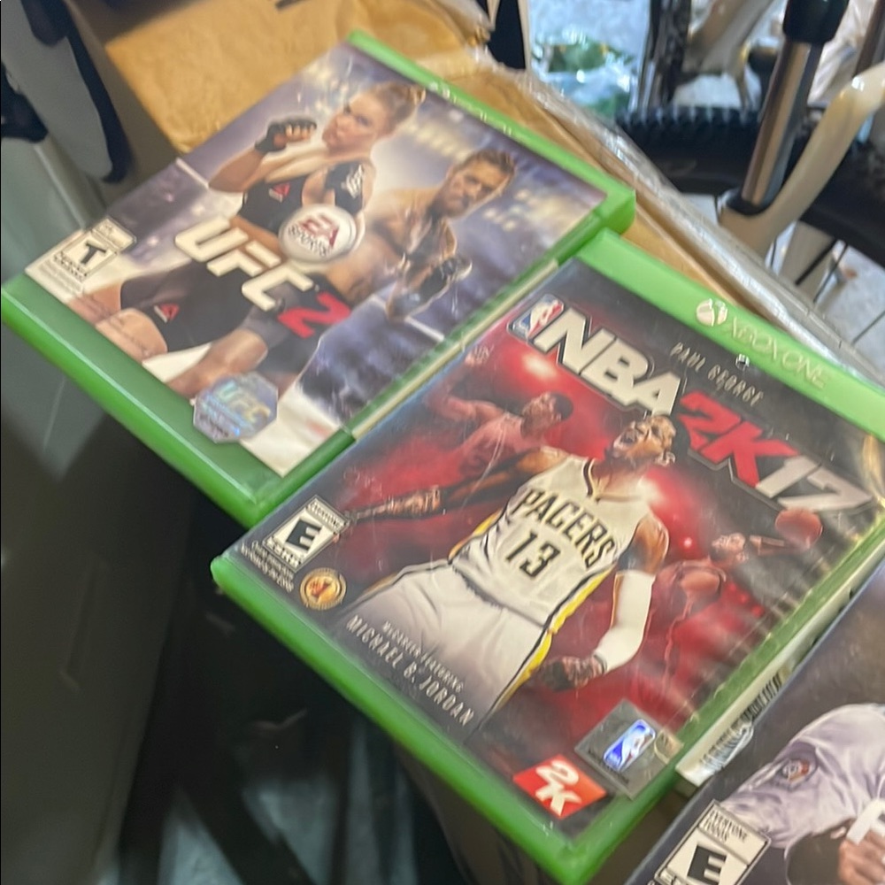 NBA 2K17 and UFC 2 Xbox Games - Green Cases